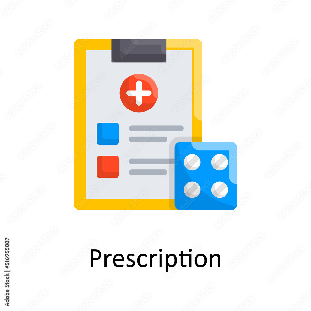 Prescription vector flat Icon Design illustration. Medical Symbol on White background EPS 10 File Prescription vector flat Icon Design illustration. Medical Symbol on White background EPS 10 File