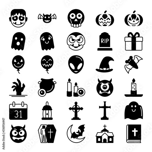 Glyph icons for halloween festival.