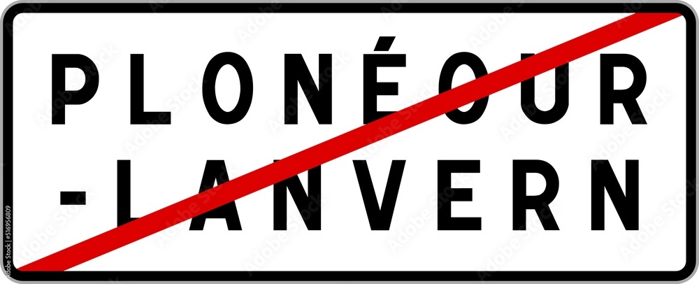Panneau sortie ville agglomération Plonéour-Lanvern / Town exit sign Plonéour-Lanvern Panneau sortie ville agglomération Plonéour-Lanvern / Town exit sign Plonéour-Lanvern