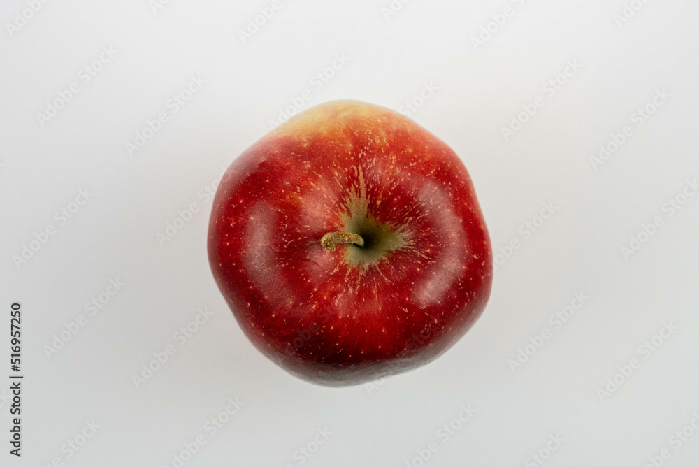 Czerwone jabłko z góry - obrazy, fototapety, plakaty 