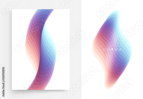 Abstract wavy background with dynamic effect. Vector illustration made of various overlapping elements. Modern screen design. Applicable for brochure, banner, flyer or presentation.