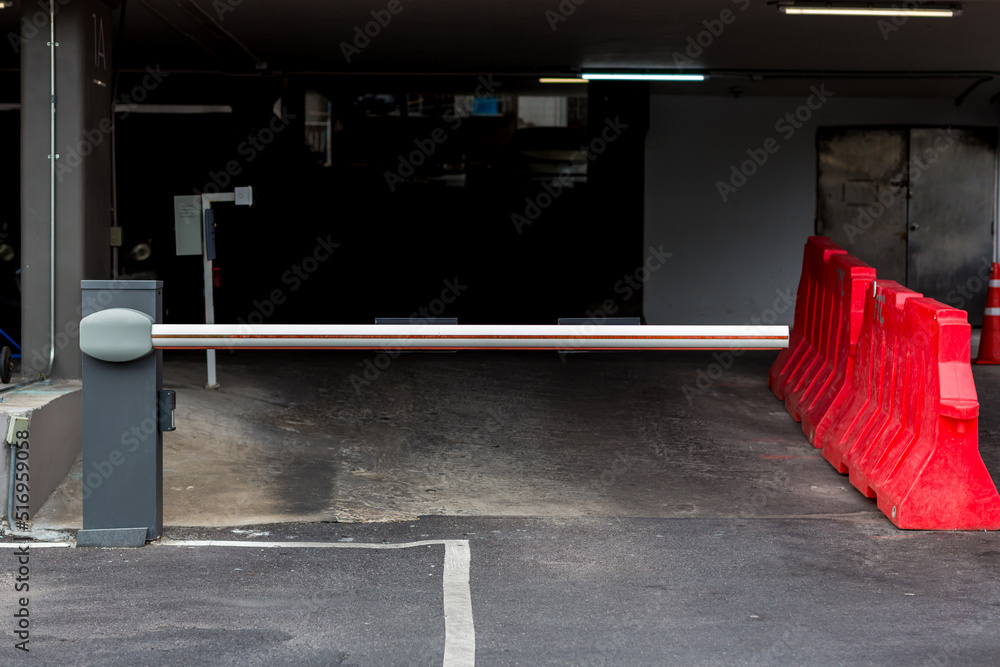 Car park barrier, automatic entry system. Security system for building