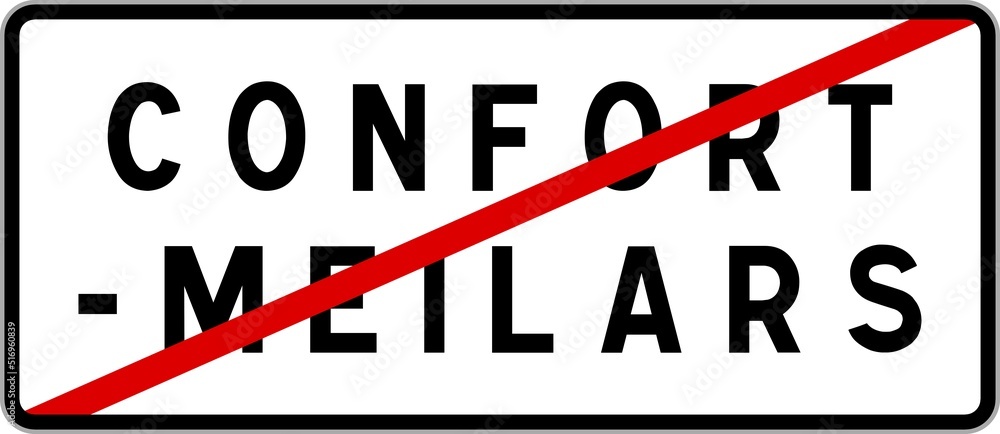 Panneau sortie ville agglomération Confort-Meilars / Town exit sign Confort-Meilars Panneau sortie ville agglomération Confort-Meilars / Town exit sign Confort-Meilars
