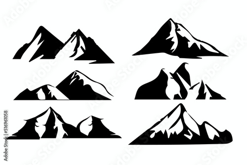 set of mountains silhouette design, mountain vector