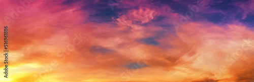 Panorama of the sky at sunset as a drawing. Illustration