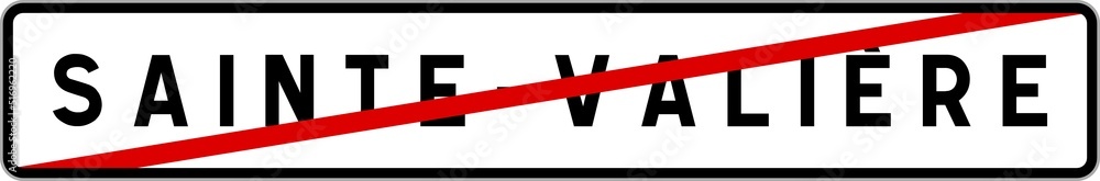 Panneau sortie ville agglomération Sainte-Valière / Town exit sign Sainte-Valière Panneau sortie ville agglomération Sainte-Valière / Town exit sign Sainte-Valière
