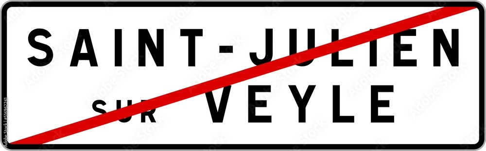 Panneau sortie ville agglomération Saint-Julien-sur-Veyle / Town exit sign Saint-Julien-sur-Veyle Panneau sortie ville agglomération Saint-Julien-sur-Veyle / Town exit sign Saint-Julien-sur-Veyle