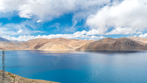 Pangong Lake also known as Pangong Tso is a beautiful endorheic lake situated in the Himalayas and is 134 km long extending from India to China