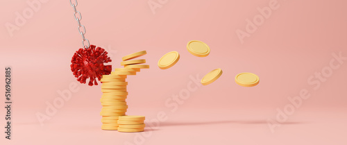 Картината върху платно Business financial crisis and economic recession from coronavirus COVID-19 crisi