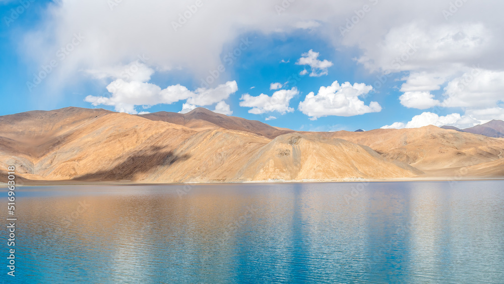 Pangong Lake also known as Pangong Tso is a beautiful endorheic lake situated in the Himalayas and is 134 km long extending from India to China