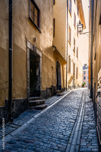 Old cobbled street of Stockholm