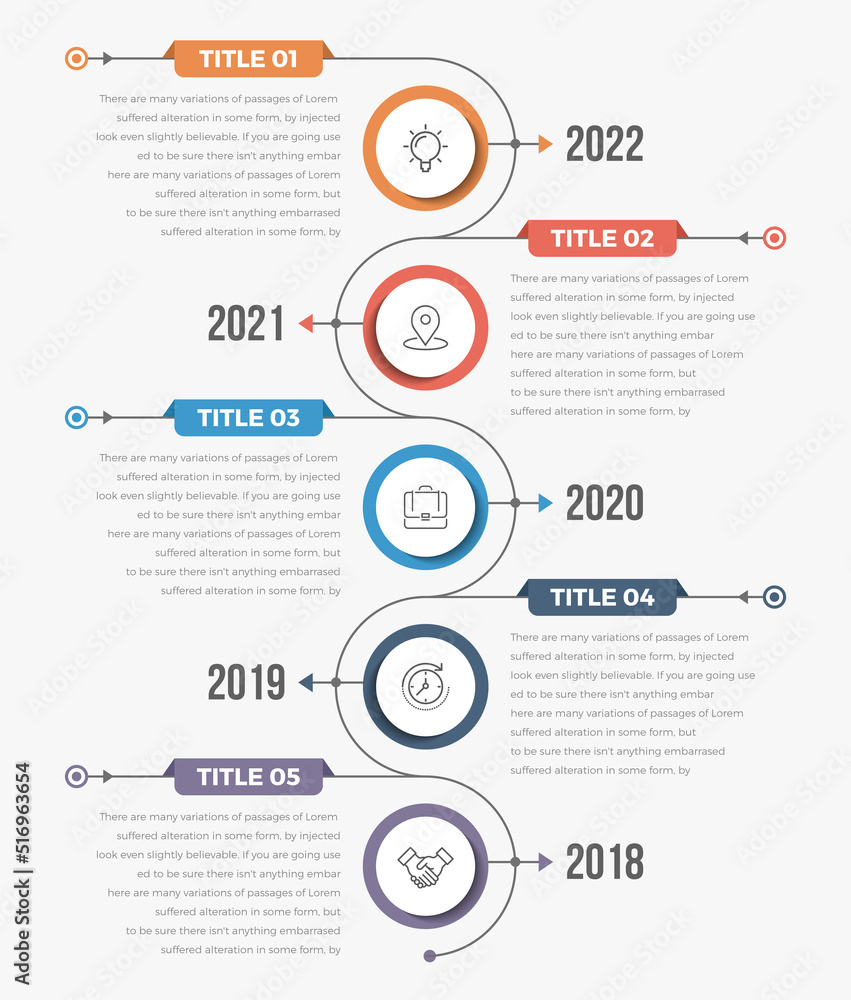 Modern Vertical Timeline Infographics