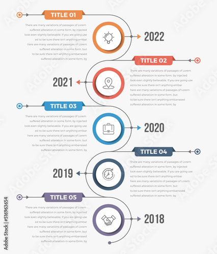 Modern Vertical Timeline Infographics