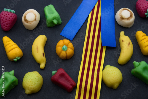 Marzipan sweets for the day of San Dionisio, October 9 in Valencia, Spain photo