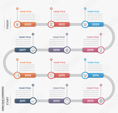 Modern Horizontal timeline infographics