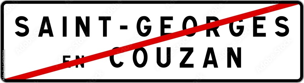Panneau sortie ville agglomération Saint-Georges-en-Couzan / Town exit sign Saint-Georges-en-Couzan Panneau sortie ville agglomération Saint-Georges-en-Couzan / Town exit sign Saint-Georges-en-Couzan