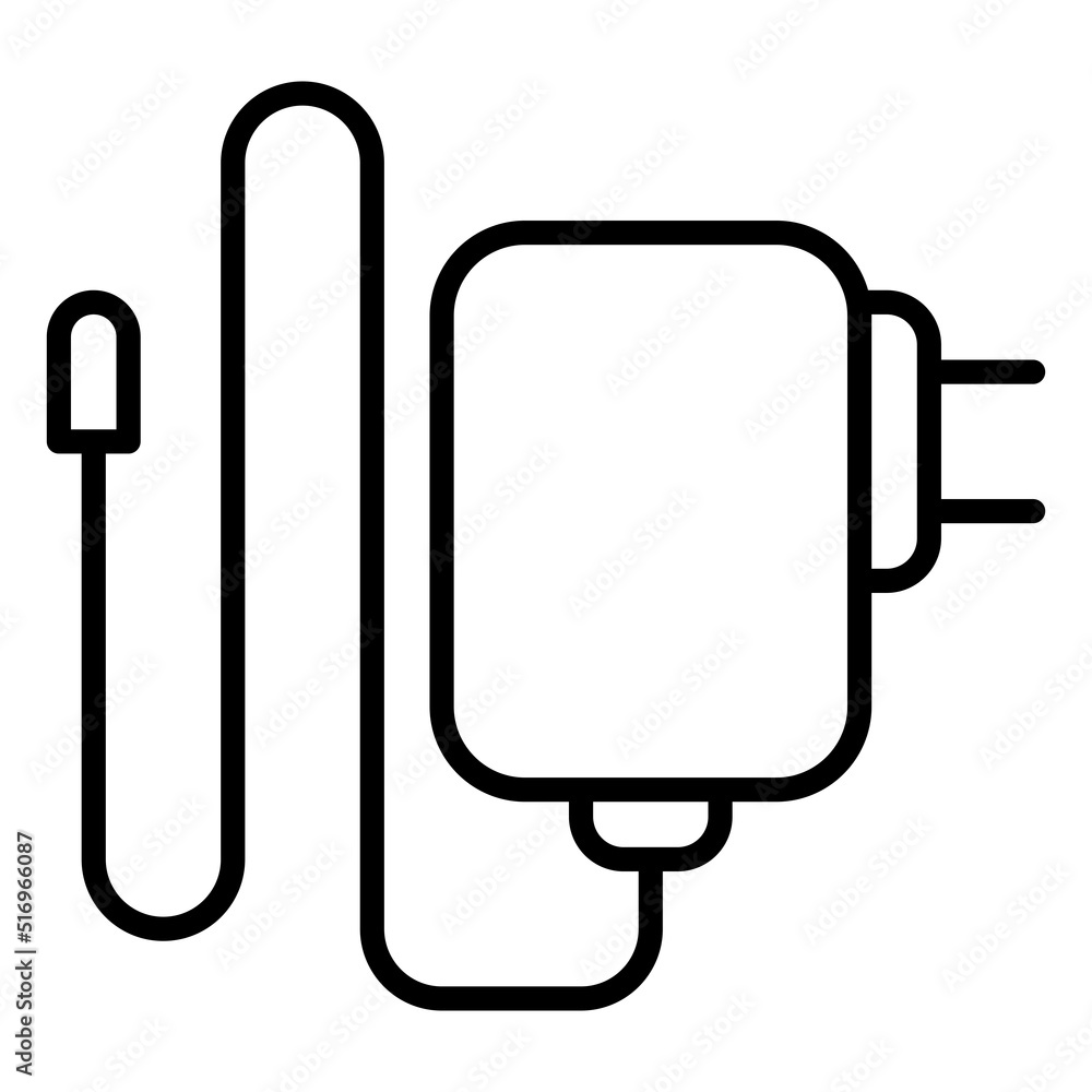 Charger flat icon. Linear style vector illustration. Charger flat icon. Linear style vector illustration.