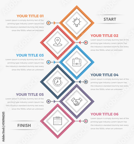 Modern Diagonal Square Infographics