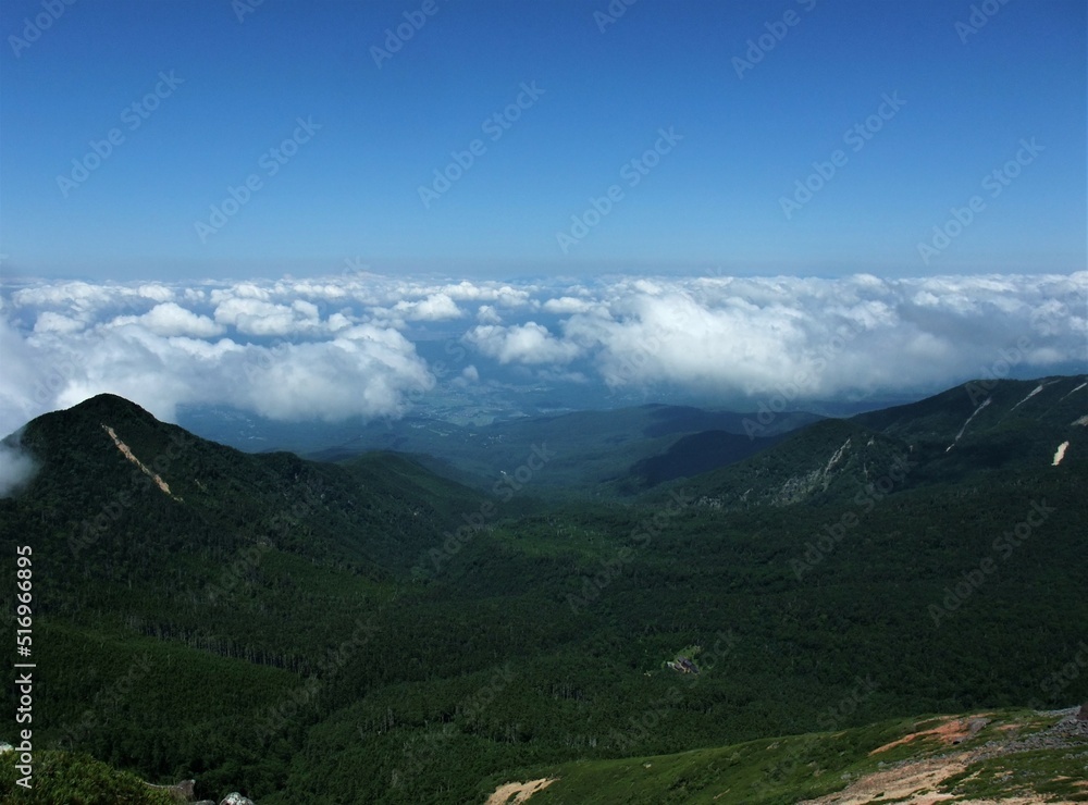 Fototapeta premium 八ヶ岳の登山道から見た風景