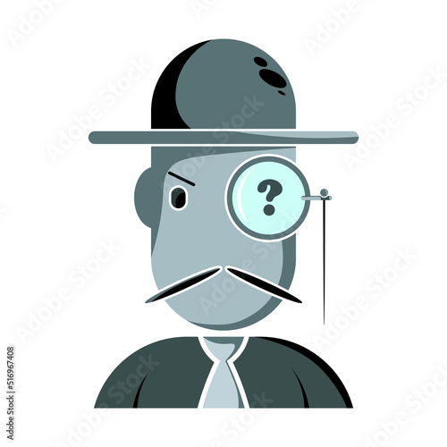 searcher or detective vector illustration 