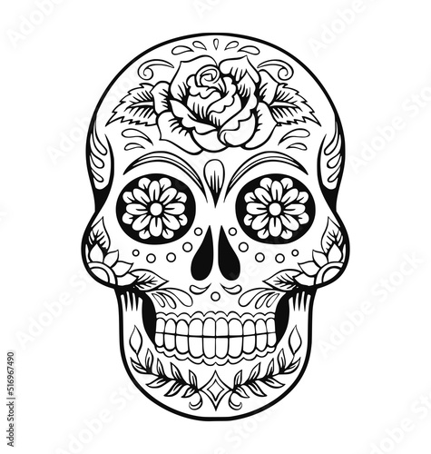 classic day of the dead skull