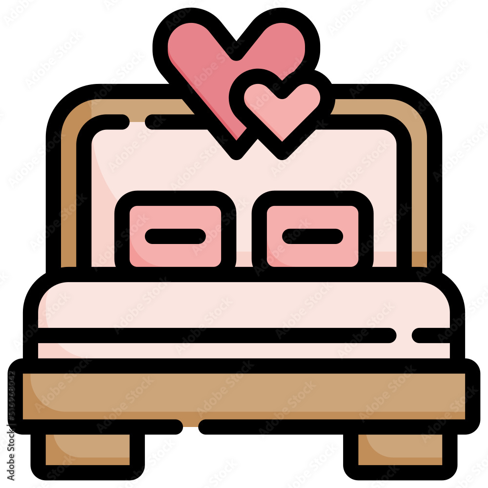 BED filled outline icon,linear,outline,graphic,illustration BED filled outline icon,linear,outline,graphic,illustration