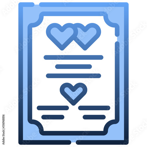 MARRIAGE CERTIFICATE Gradient icon,linear,outline,graphic,illustration