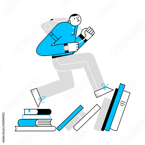 man hurries to the university library