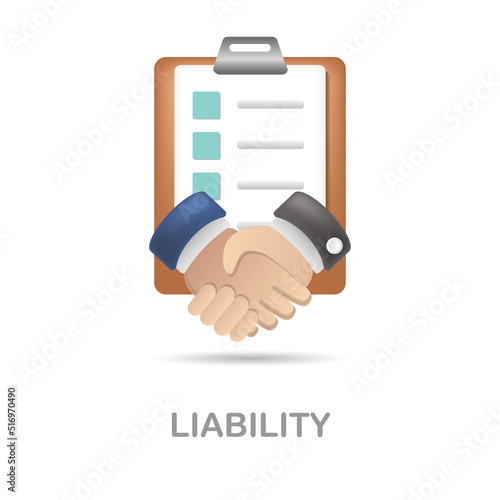 Liability icon 3d illustration from customer loyalty collection. Creative Liability 3d icon for web design, templates, infographics and more