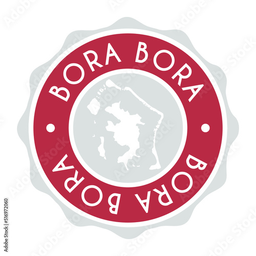 Bora-Bora, French Polynesia Badge Map Vector Seal Vector Sign. National Symbol Country Stamp Design Icon Label. 