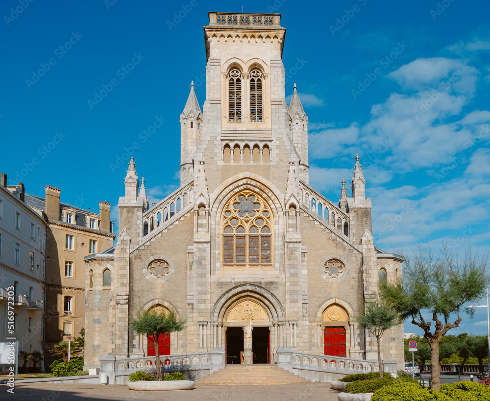 facade of the Sainte-Eugenie Church in Biarritz