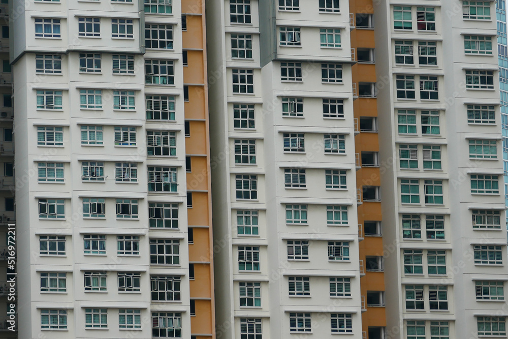 low angle view of singapore residential buildings 