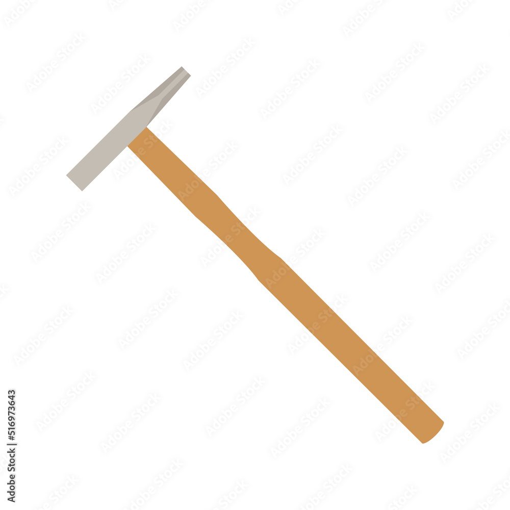 Hammer in flat design isolated on white background Hammer in flat design isolated on white background