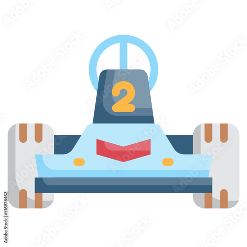 GO KART flat icon,linear,outline,graphic,illustration