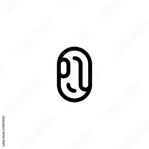 PU line simple round initial concept with high quality logo design