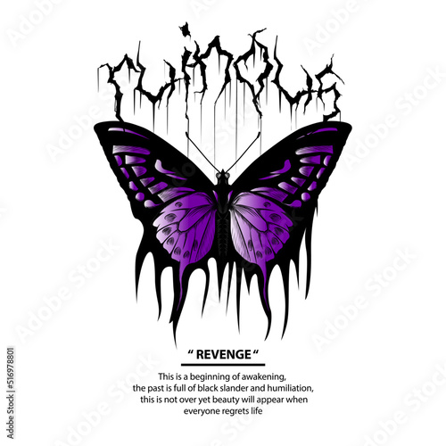 Metal Butterfly Streetwear Vector Design