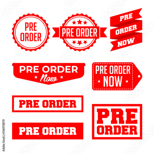pre order logo icon badge vector