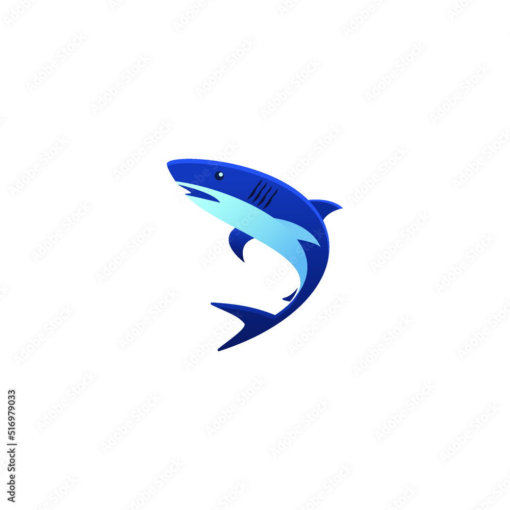 Fototapeta premium Shark vector art, shark icon logo design