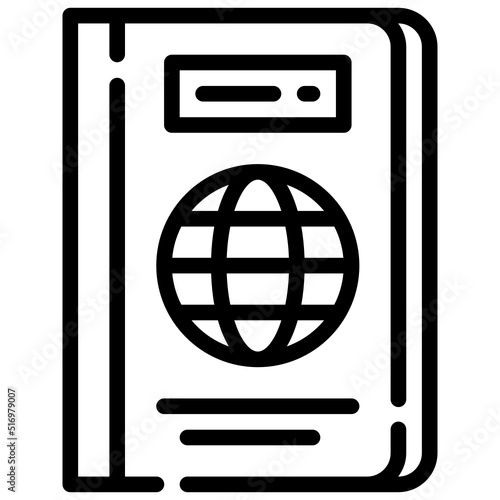 PASSPORT line icon,linear,outline,graphic,illustration