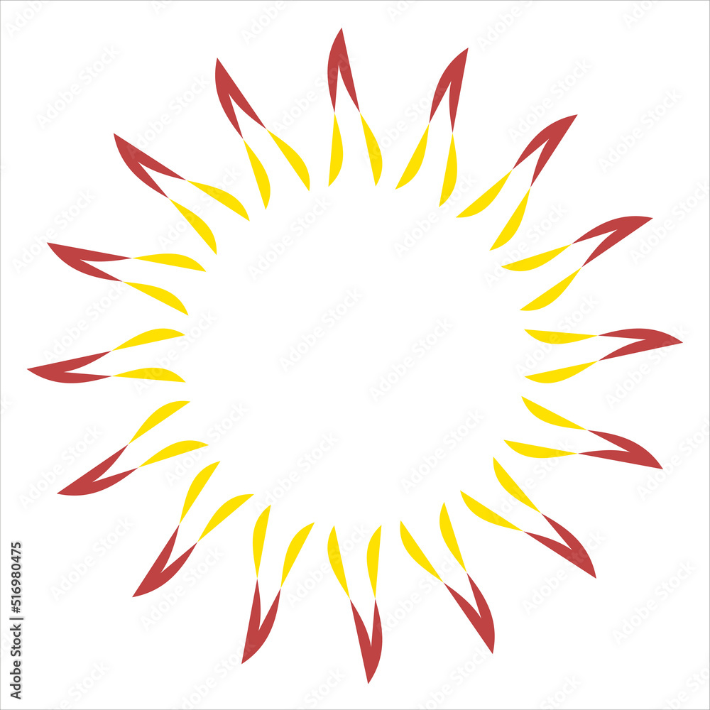 Tribal flaming sun Line vector illustration Isolated on transparent background Tribal flaming sun Line vector illustration Isolated on transparent background