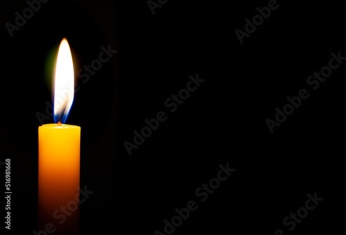 Candle light in the dark,black background