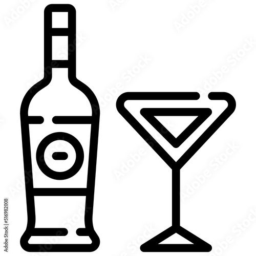 VERMOUTH line icon,linear,outline,graphic,illustration