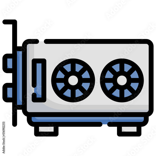 GRAPHIC CARD filled outline icon,linear,outline,graphic,illustration