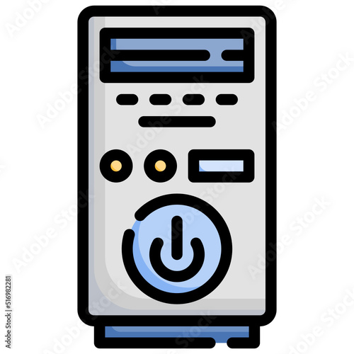 PCU TOWER filled outline icon,linear,outline,graphic,illustration