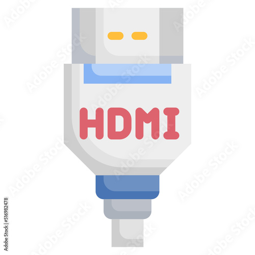 HDMI CABLE flat icon,linear,outline,graphic,illustration