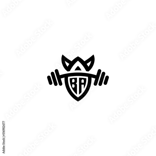 BA line fitness initial concept with high quality logo design