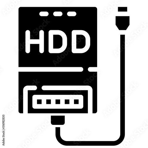 HDD glyph icon,linear,outline,graphic,illustration
