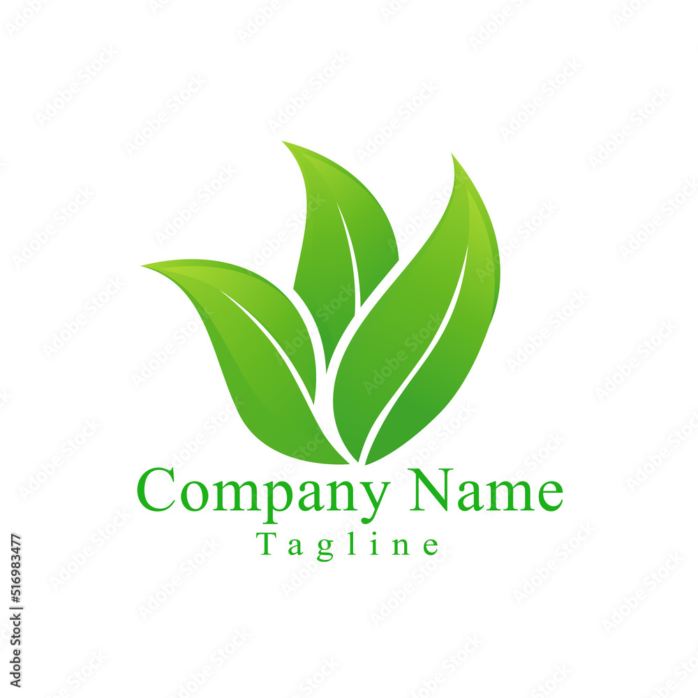 Green Leaf Logo Vector Design For Medicine or Company Logo. With Gradient style Green Leaf Logo Vector Design For Medicine or Company Logo. With Gradient style