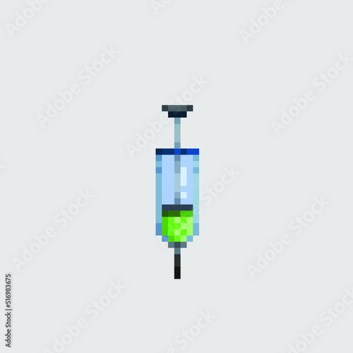 injection in pixel art style