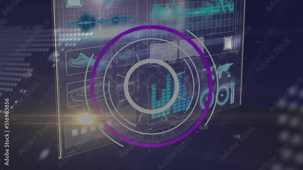 Animation of scope scanning over data processing on black background Animation of scope scanning over data processing on black background